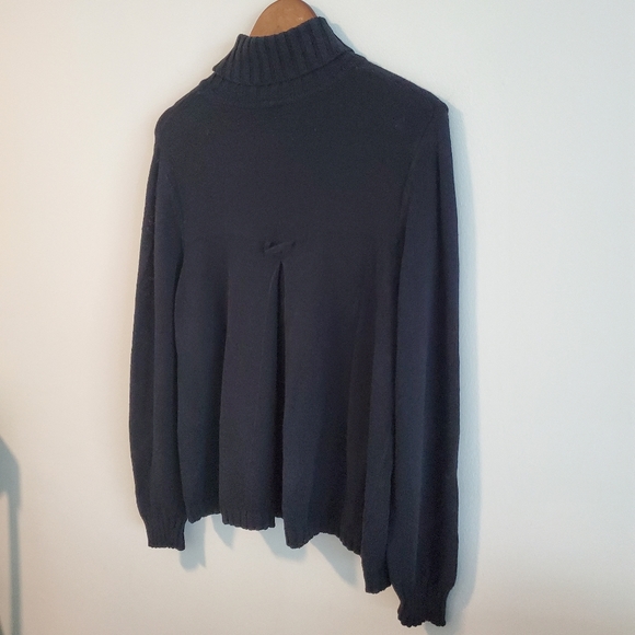 J Jill linen cotton blend knit black turtleneck size small long sleeve - Picture 9 of 9